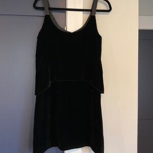 Patterson J Kincaid Women’s Black  satin Strap Blouson Dress, Size SMALL